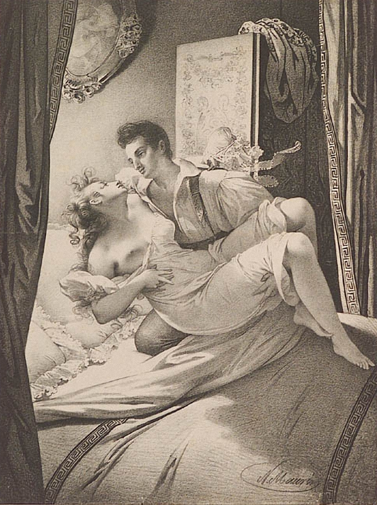 Unknown Artist, French - Amorous Scene, Early 19th Century